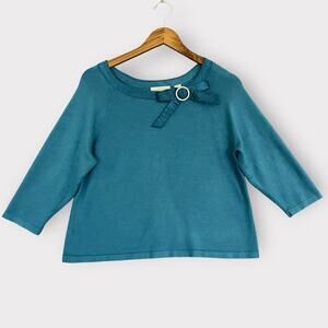Amanda Smith Women's Green Sweater shirt 3/4 sleeve SZ/XL